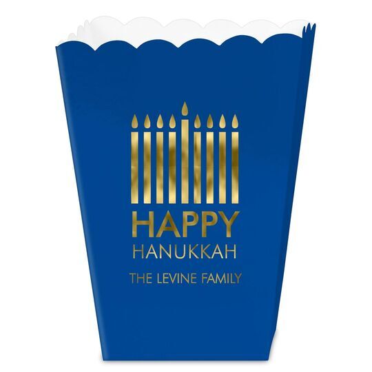 Modern Menorah Hanukkah Mini Popcorn Boxes